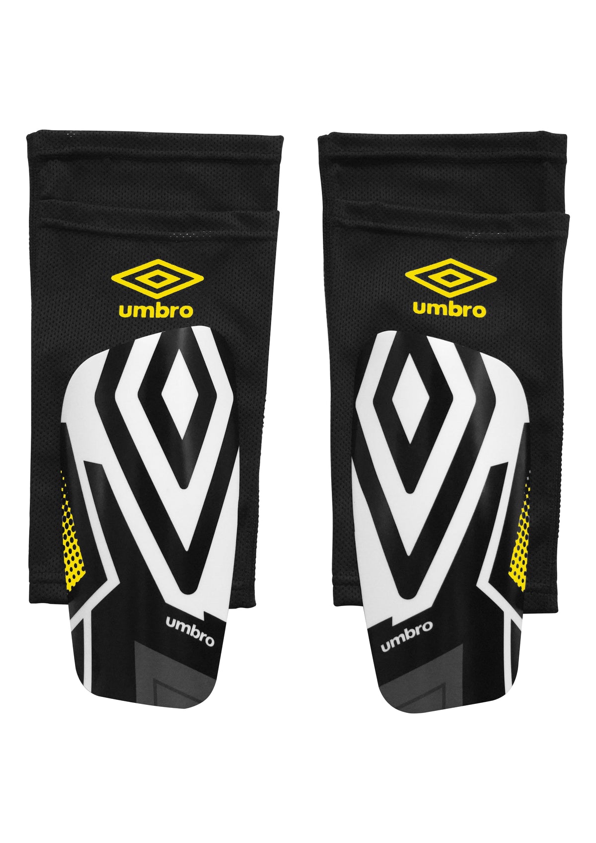 Junior Soccer Slip-In Shin Guards, Soccer Protection Gear, Soccer Sleeve, Medium Size, Yellow, Black