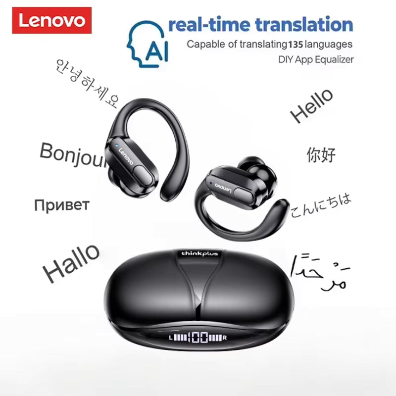 Lenovo XT80 Sports Wireless Earphones – Bluetooth 5.3, AI Translator & LED Display