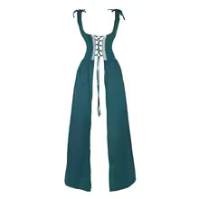 Womens Renaissance Faire Dresses Medieval Irish Traditional plus Size Dresses Ruffle over Dress Corset Retro Cosplay Gown