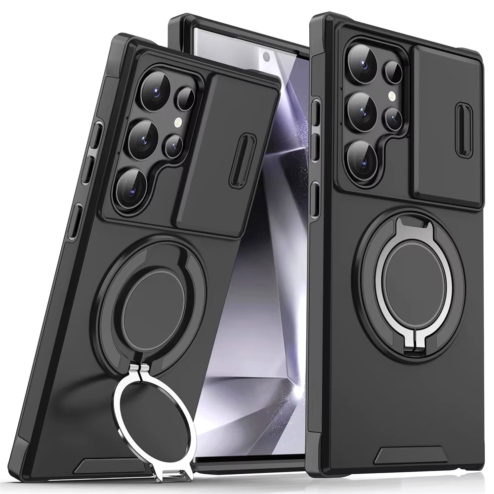 Slide Camera Protection Magnetic Stand Phone Case for Samsung S26 S25 Edge S24 S23 plus S21 S22 Ultra FE A54 A15 A05 A05S Cover
