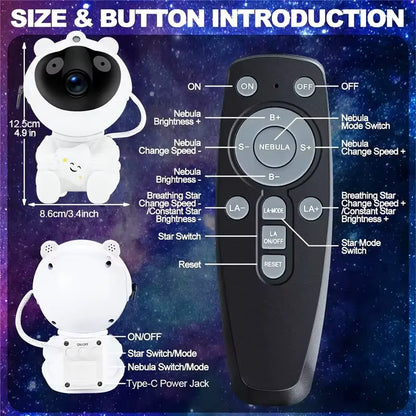 Galaxy Projector Astronaut Nebula Projector with Remote, Night Light for Adults & Children, Playroom, Home Theater, Ceiling & Xmas Gift