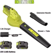Cordless Leaf Blower 20V with 2x2.0Ah Battery, 350 CFM 150 MPH Electric Blower for Lawn, Patio & Garden Cleaning, Fast Charger