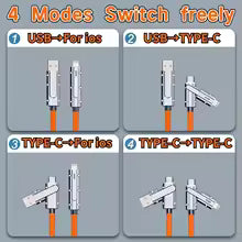 4-in-1 100W USB Type-C to Type-C Cable, PD Fast Charging for iPhone 11-15 Pro Max & Samsung S24/S25