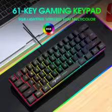 60% Wired Gaming Keyboard, RGB Backlight Ultra Compact Mini Keyboard, Waterproof 61 Key Keyboard for PC/Mac Gamers