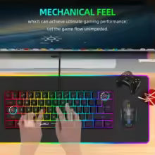 60% Wired Gaming Keyboard, RGB Backlight Ultra Compact Mini Keyboard, Waterproof 61 Key Keyboard for PC/Mac Gamers