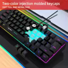 60% Wired Gaming Keyboard, RGB Backlight Ultra Compact Mini Keyboard, Waterproof 61 Key Keyboard for PC/Mac Gamers