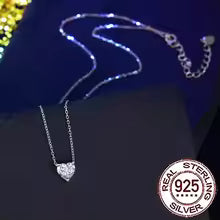 925 Sterling Silver Light-Weight CZ Filigree Heart Pendant Necklace Jewelry Gifts for Women and Teen 18" Inch