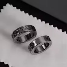 S925 Sterling Silver Retro Couple Rings, Niche Personality His & Hers Set, European & American Style