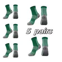 5 Pairs Non Slip Grip Socks - Ideal for Yoga, Pilates, Hospital Use - Men & Women'S Crew Sticky Gripper Socks (Size 10-13)