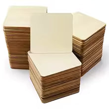 10Pcs Wood Square 4X4In Blank Wood Sheet for Crafts, Thin Unfinished Wood Squares for Wood Burning Painting Staining Wood Engrav